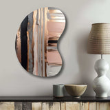 Rosegold And Pink Forms In Contemporary I - Asymmetric Metal Wall Art