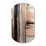 Rosegold And Pink Forms In Contemporary I - Asymmetric Metal Wall Art