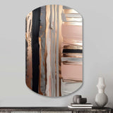 Rosegold And Pink Forms In Contemporary I - Asymmetric Metal Wall Art