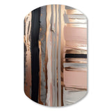 Rosegold And Pink Forms In Contemporary I - Asymmetric Metal Wall Art