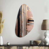 Rosegold And Pink Forms In Contemporary I - Asymmetric Metal Wall Art