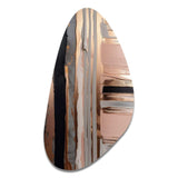 Rosegold And Pink Forms In Contemporary I - Asymmetric Metal Wall Art