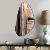 Rosegold And Pink Forms In Contemporary I - Asymmetric Metal Wall Art