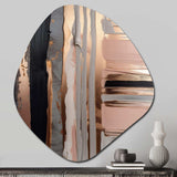 Rosegold And Pink Forms In Contemporary I - Asymmetric Metal Wall Art