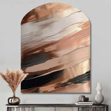 Rosegold And Pink Forms In Contemporary II - Asymmetric Metal Wall Art