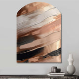 Rosegold And Pink Forms In Contemporary II - Asymmetric Metal Wall Art