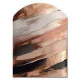 Rosegold And Pink Forms In Contemporary II - Asymmetric Metal Wall Art