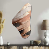 Rosegold And Pink Forms In Contemporary II - Asymmetric Metal Wall Art