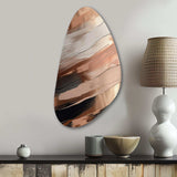 Rosegold And Pink Forms In Contemporary II - Asymmetric Metal Wall Art