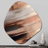 Rosegold And Pink Forms In Contemporary II - Asymmetric Metal Wall Art