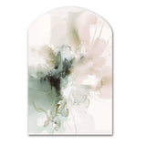 Green And Cream Essence Of Modernity I - Asymmetric Metal Wall Art