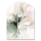 Green And Cream Essence Of Modernity I - Asymmetric Metal Wall Art