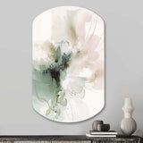 Green And Cream Essence Of Modernity I - Asymmetric Metal Wall Art