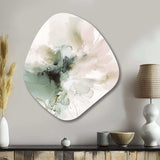 Green And Cream Essence Of Modernity I - Asymmetric Metal Wall Art