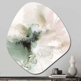 Green And Cream Essence Of Modernity I - Asymmetric Metal Wall Art