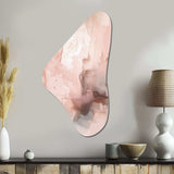 Pink Delicate Abstract Marble I - Asymmetric Metal Wall Art