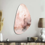 Pink Delicate Abstract Marble I - Asymmetric Metal Wall Art