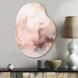 Pink Delicate Abstract Marble I - Asymmetric Metal Wall Art