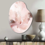 Pink Delicate Abstract Marble III - Asymmetric Metal Wall Art