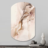 Brown Abstract Delicate Marble I - Asymmetric Metal Wall Art