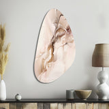 Brown Abstract Delicate Marble I - Asymmetric Metal Wall Art