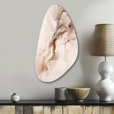 Brown Abstract Delicate Marble I - Asymmetric Metal Wall Art