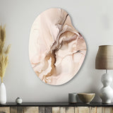 Brown Abstract Delicate Marble I - Asymmetric Metal Wall Art