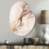 Brown Abstract Delicate Marble I - Asymmetric Metal Wall Art