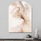 Brown Abstract Delicate Marble II - Asymmetric Metal Wall Art