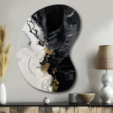 Black Textured Splash Paint Art I - Asymmetric Metal Wall Art