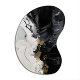 Black Textured Splash Paint Art I - Asymmetric Metal Wall Art