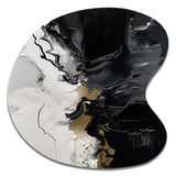 Black Textured Splash Paint Art I - Asymmetric Metal Wall Art