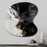 Black Textured Splash Paint Art I - Asymmetric Metal Wall Art