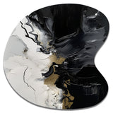 Black Textured Splash Paint Art I - Asymmetric Metal Wall Art