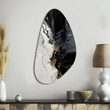 Black Textured Splash Paint Art I - Asymmetric Metal Wall Art