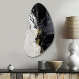 Black Textured Splash Paint Art I - Asymmetric Metal Wall Art