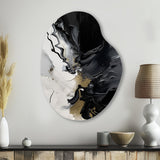 Black Textured Splash Paint Art I - Asymmetric Metal Wall Art