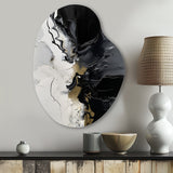 Black Textured Splash Paint Art I - Asymmetric Metal Wall Art