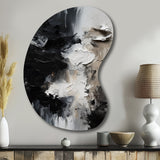 Black Textured Splash Paint Art II - Asymmetric Metal Wall Art