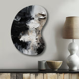 Black Textured Splash Paint Art II - Asymmetric Metal Wall Art