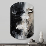 Black Textured Splash Paint Art II - Asymmetric Metal Wall Art