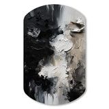 Black Textured Splash Paint Art II - Asymmetric Metal Wall Art