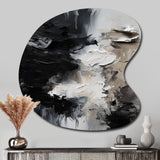 Black Textured Splash Paint Art II - Asymmetric Metal Wall Art