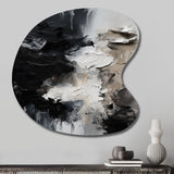 Black Textured Splash Paint Art II - Asymmetric Metal Wall Art