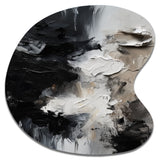 Black Textured Splash Paint Art II - Asymmetric Metal Wall Art