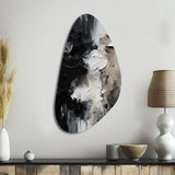 Black Textured Splash Paint Art II - Asymmetric Metal Wall Art