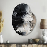 Black Textured Splash Paint Art II - Asymmetric Metal Wall Art