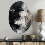 Black Textured Splash Paint Art II - Asymmetric Metal Wall Art