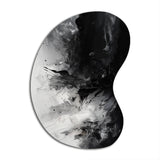 Black Textured Splash Paint Art III - Asymmetric Metal Wall Art