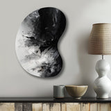 Black Textured Splash Paint Art III - Asymmetric Metal Wall Art